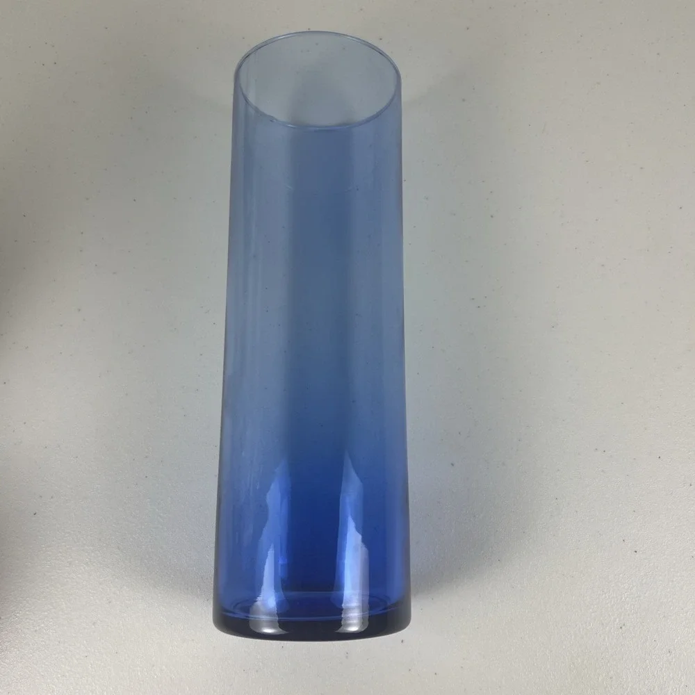 Cobalt Blue Glass Cylindrical Vase Large Floral‎ Centerpiece 10.25